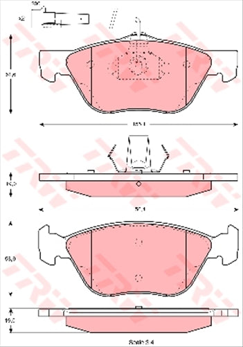 TRW Brake Pad Set Inc. Wear Sensor (DB2036)