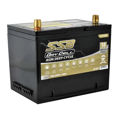 SSB 12V 60Ah AGM Deep Cycle Dual-Purpose Battery – 600CCA, Ultra High Performance