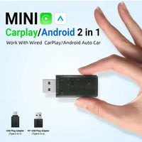 Ottocast Wireless CarPlay & Android Auto USB Adapter | Mini 2-in-1 Dongle for Factory Wired Systems