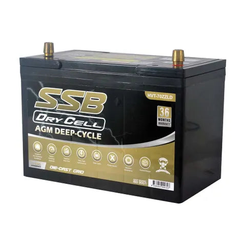 SSB 12V 105Ah AGM Deep Cycle Dual-Purpose Battery – 780CCA, Ultra High Performance (27LX MF)