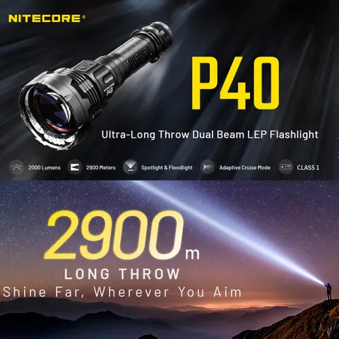 NITECORE P40 2000 Lumen Long Throw Tactical Flashlight