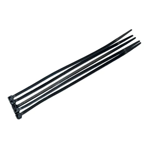 Heavy-Duty 12" Cable Ties | 300mm x 4.8mm Black Nylon Zip Ties (Pack of 100)