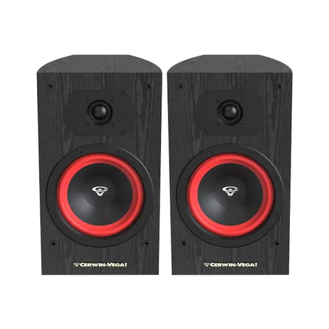 Cerwin Vega LA Series 6.5" 2-Way Bookshelf Speakers â€“ Black, 150W Max, Pair