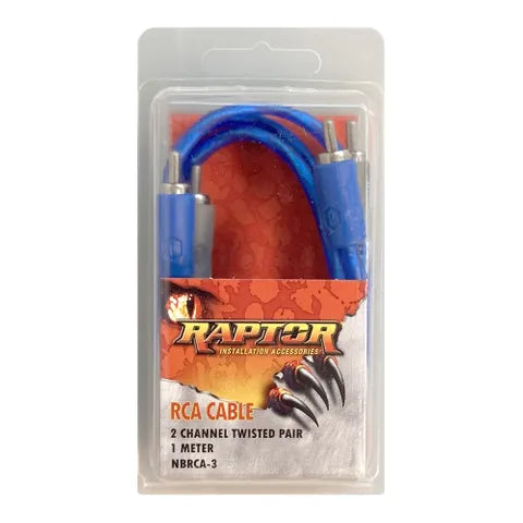 Neon Blue RCA Audio Cable | 1 Meter Twin RCA to RCA Interconnect