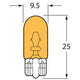 Hella Wedge Globe 12V 5W Amber - 1 Pce WY125