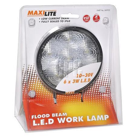 MAXILITE 10-30 Volt Round 6x3 LED Work Lamp 950LM MX902