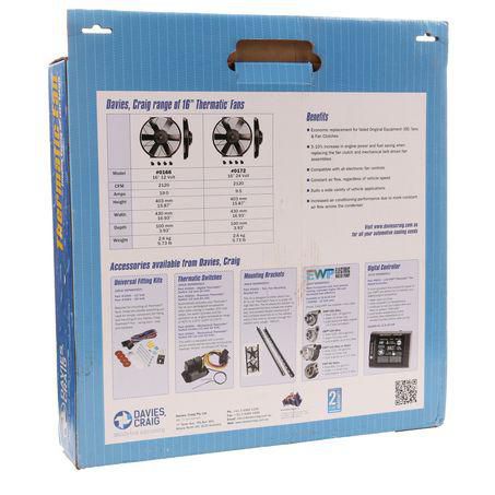 Davies Craig Universal Thermo Cooling Fan 16IN 24V Pusher 2120 CFM  - Reversible EFX028