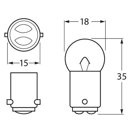 Hella 12V R5W Bayonet BA15d Globe GD125