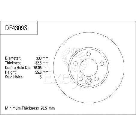 TRW Disc Brake Rotor 330mm 28.5 Min