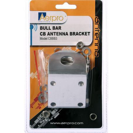 Aerpro Truck Mirror Style Bull Bar UHF CB Antenna Bracket Horizontal Or Vertical Mounting 28mm Hole CBBB3