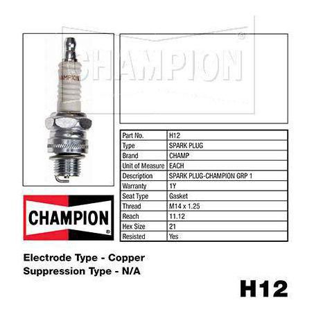 Champion Copper Plus Spark Plug H12