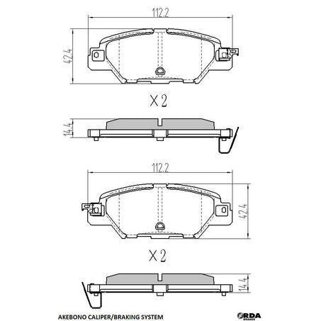 RDA BRAKES RDA GP Max General Purpose Low Metallic Brake Pad Set RDB2422