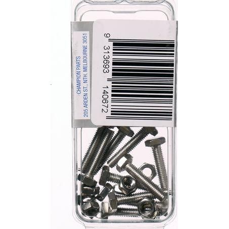 CHAMPION AUTO PARTS Champion Stainless Steel Screw & Nut Pack 4 x 20 CSP37