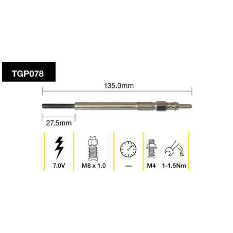 TRIDON GLOW PLUG 7.0V TGP078