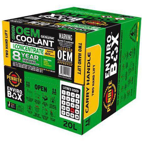 Penrite 8 Year 500,000Km Green Coolant Concentrate Enviro Box 20L