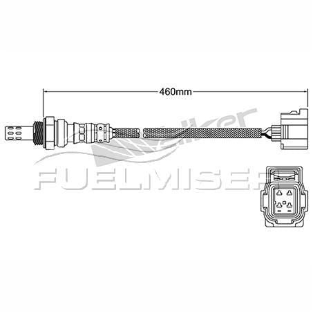 FUELMISER OXYGEN SENSOR DIRECT FIT 4 WIRE 460MM CABLE