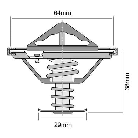 Tridon High Flow Thermostat 64mm - 82 Degrees C TT303-180