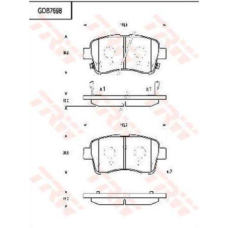 TRW DTEC Brake Pad Set (DB1743)