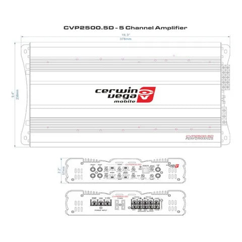 Cerwin-Vega CVP Series 5-Channel Amplifier | 150W x4 + 500W RMS @ 2Ω | Compact Full-System Power