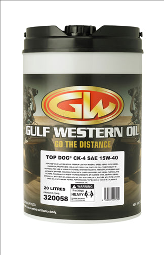 Gulf Western TOP DOG CK-4 SAE 15W-40 20LT 320058