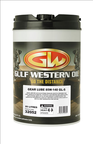 Gulf Western GEAR LUBE - 85W/140 - GL5 - 20L 32052