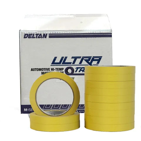 Deltan Ultra High-Performance Masking Tape â€“ Yellow, 18mm x 50m, 48 Pack