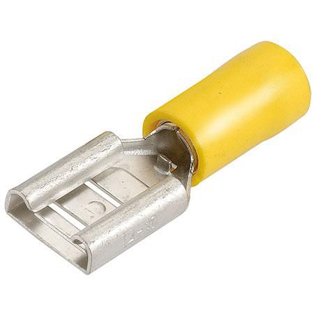 Narva Crimp Terminal Female Blade Yellow Insulated 9.5mm - 10 Pce