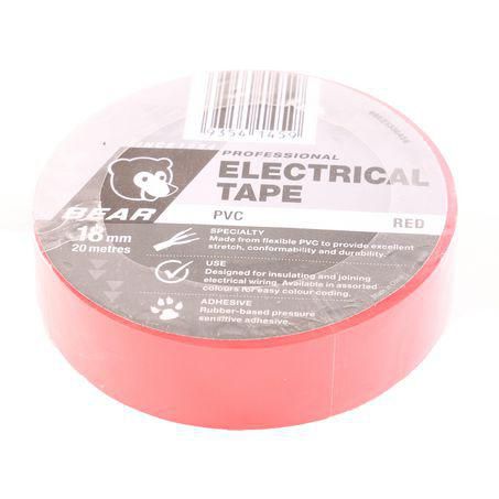 NORTON TAPE PVC ELEC 18MM X 20M RED 66623336458