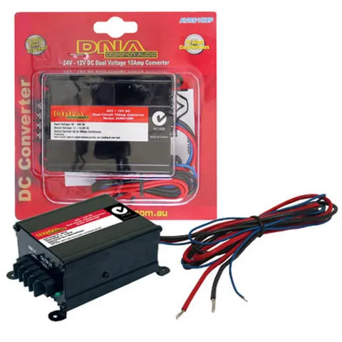 PAC TR-24D 24V to 12V DC Voltage Reducer | Dual 12V Outputs, 10A Continuous, 20A Peak