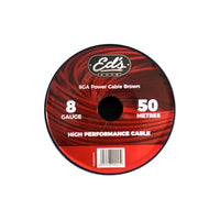 EDS EBP-08-50M 8 Gauge (8.35mmÂ²) CCA Power Cable | Frosted Brown | 50 Metre Roll