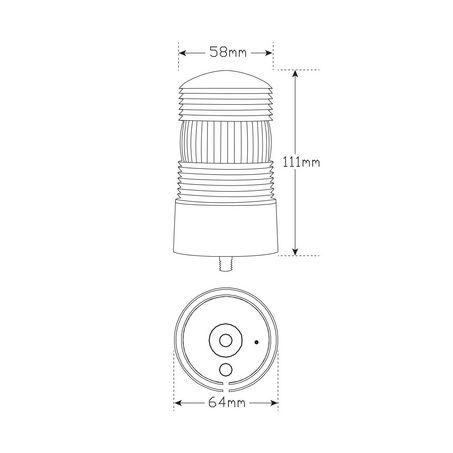 LED AUTO LAMPS LED Amber Strobe Beacon 10-36V Single Bolt Mount