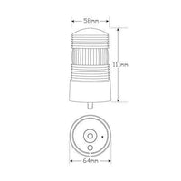 LED AUTO LAMPS LED Amber Strobe Beacon 10-36V Single Bolt Mount