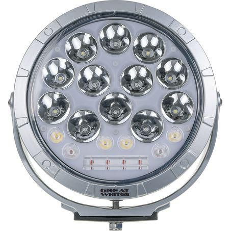 Great Whites Attack 250mm LED Round Alloy Driving Light With Amber Light GWR10224A
