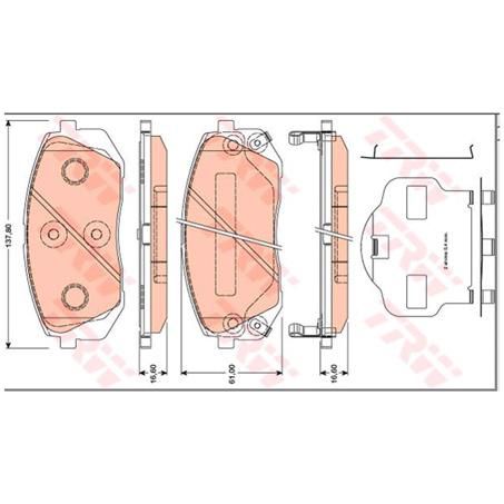 TRW Front Brake Pad Set (DB2174)