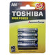 TOSHIBA AAA BATTERIES - 4 PACK TSHAAA4