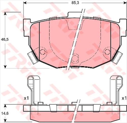 TRW Brake Pad Set (DB1166/DB1174)