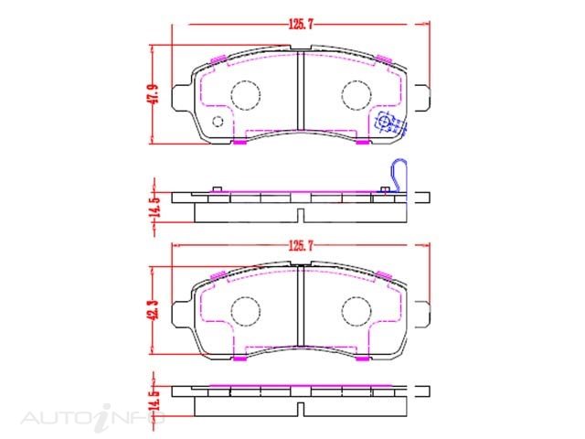 CERAMIC BRAKE PADS F MAZDA D3144CP