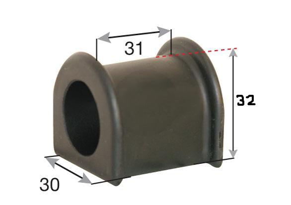 FRONT SWAY BAR MOUNT D BUSHING PAIR SUITS TOYOTA HILUX HIACE 23MM ID - 37I031