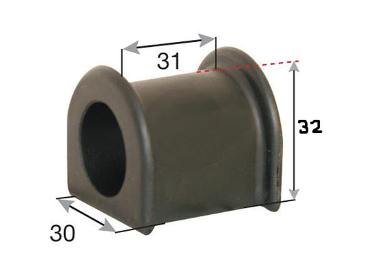 FRONT SWAY BAR MOUNT D BUSHING PAIR SUITS TOYOTA HILUX HIACE 23MM ID - 37I031