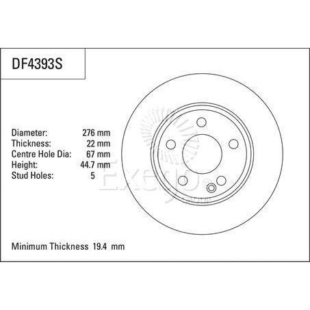 TRW Disc Brake Rotor 276mm x 19.4 Min