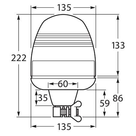 HELLA Halogen Beacon Amber 12V Flexible Pole Mount 1730