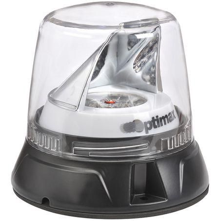 Narva 12/24V Amber / Green, Dual Colour Optimax LED Beacon -  Flange Base, Clear Lens 85660AG