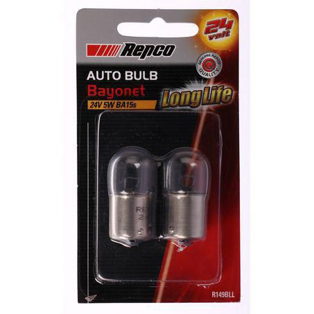 Repco R5W Bayonet Globe 24V 5W BA15s Pack of 2 R149BLL