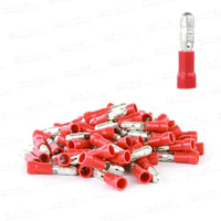 Red Insulated Male Bullet Terminals | 4mm (0.15") | 100-Pack