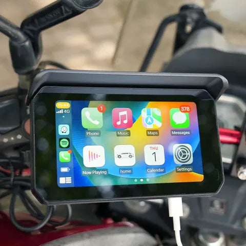 Ottocast Wireless CarPlay & Android Auto 5” Motorcycle Smart Screen | IPX7 Waterproof with Camera Inputs