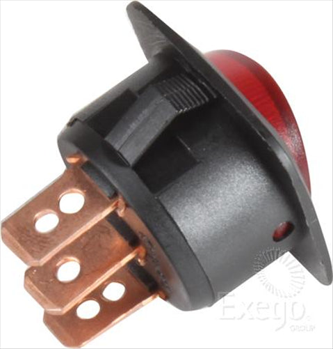 OEX Rocker Switch On/Off SPST 12V Red Illuminated (Contacts Rated 25A @ 12