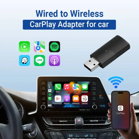 Ottocast Wireless CarPlay & Android Auto USB Adapter | Mini 2-in-1 Dongle for Factory Wired Systems