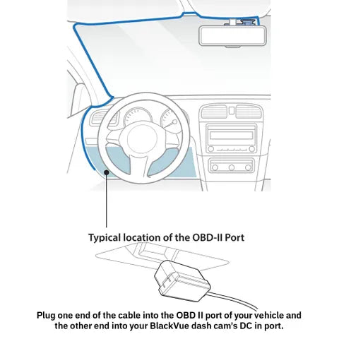 BlackVue 3m OBDII Power Cable – Plug-and-Play Dashcam Power Solution