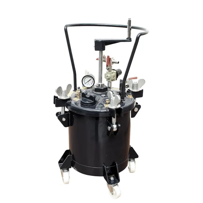 IWATA 2SPRAY 10L Pressure Pot â€“ Manual Agitation with Gauges, Wheels & Liner