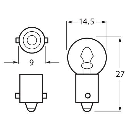 Hella Bayonet Globe 12V 6W Standard - 10 Pce H126BULK